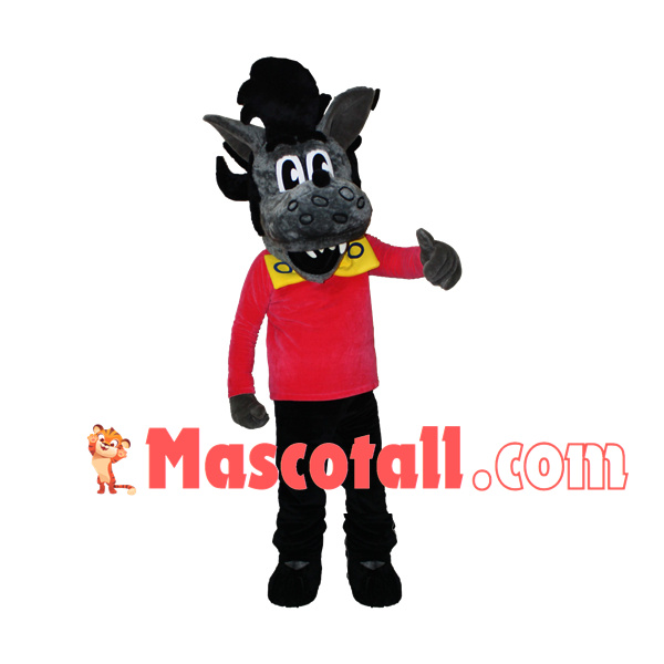 Standing Style The Black Horse Mascot Costume