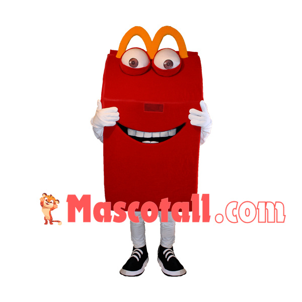 Cartoon Smiley Red Paper Box Mascot Costume