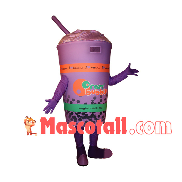 Cup of Taro-flavored Bubble Tea Mascot Costume