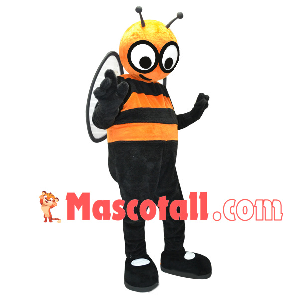 Flying Bee With Transparent Wings Mascot Costume