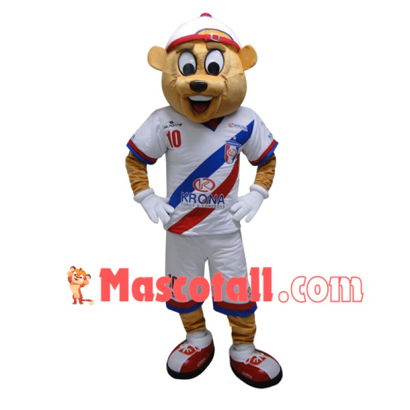 Baseball Catcher Brown Bear Mascot Costume
