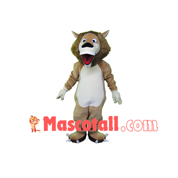 Surprised Lion With Open Mouth Mascot Costume