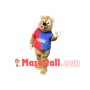 Friendly Beaver In Color Block Top Mascot Costume