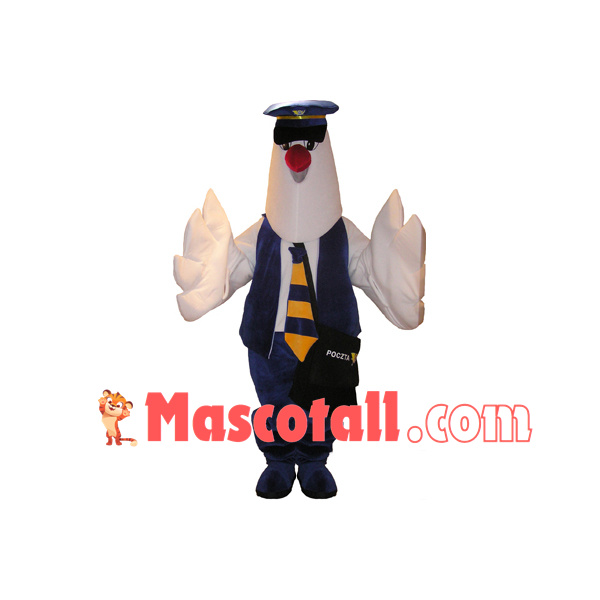 Police Officer White Goose On Mission Mascot Costume