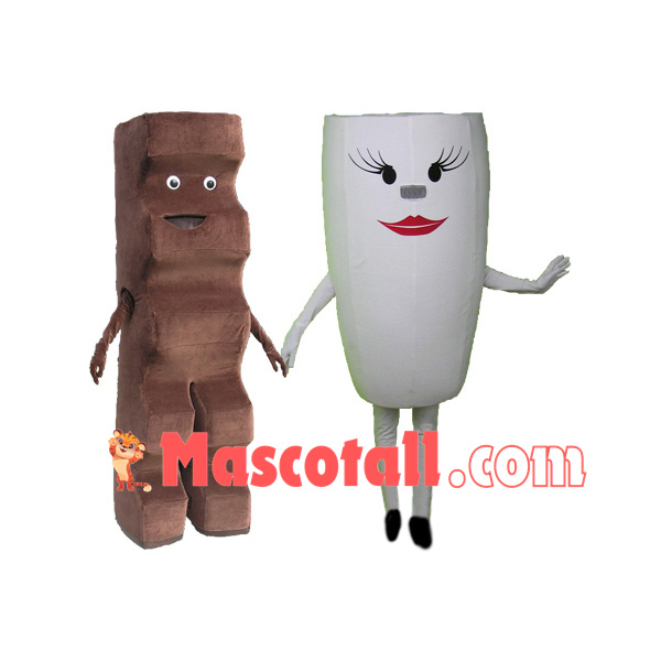 Perfectly Matched Chocolate Milk Cartoon Mascot Costume