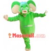 Happy Running Green Elephant Baby Mascot Costume