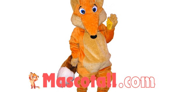 Adult Orange Fox With Furry Tail Mascot Costume