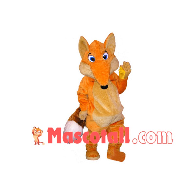 Adult Orange Fox With Furry Tail Mascot Costume