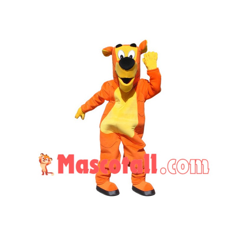 Adult Orange & Yellow House Dog Mascot Costume