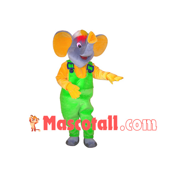 Soft Plush Lively Yellow Elephant Mascot Costume