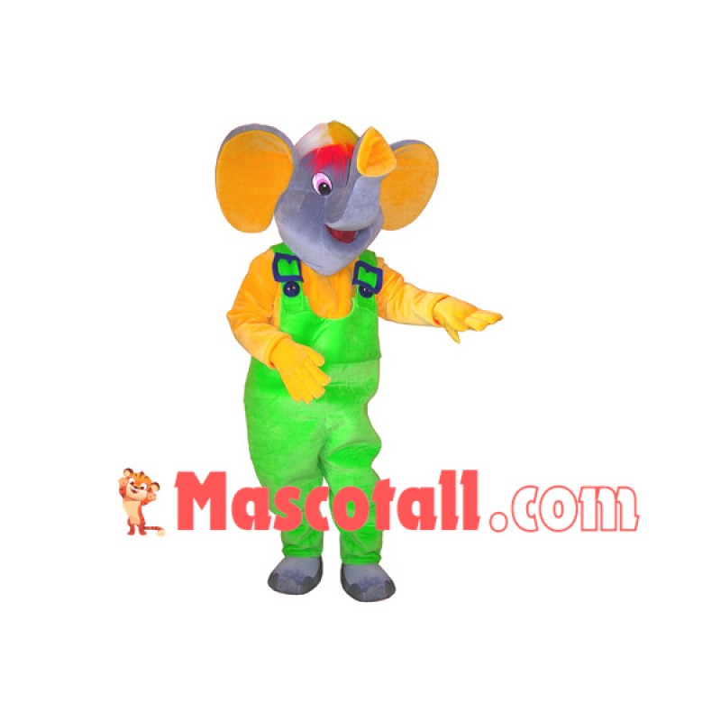 Soft Plush Lively Yellow Elephant Mascot Costume