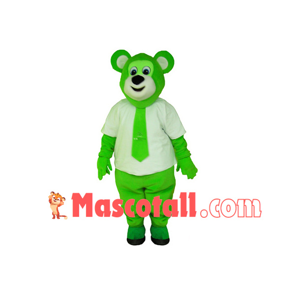The Over All Green Bear Mascot Costume Outfit