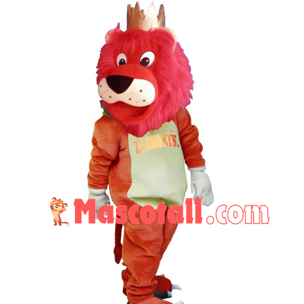 Majestic Lion King With Red Mane Mascot Costume