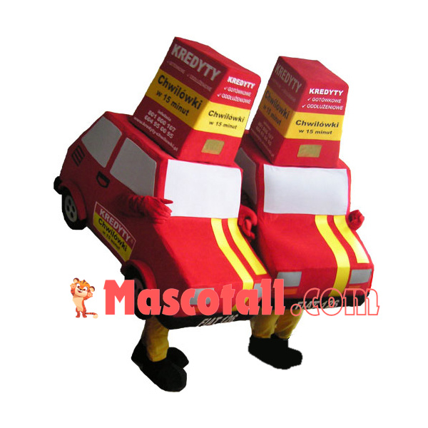 Red Car With Loan Advertisement Mascot Costume
