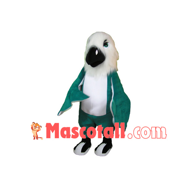Hairy Headed Dark Green Falcon Mascot Costume