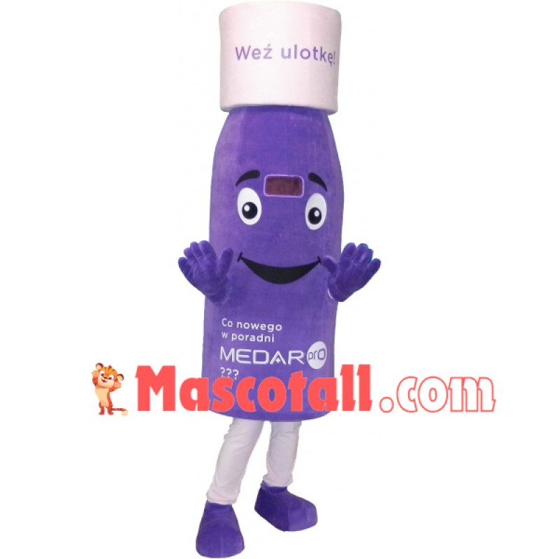 Purple Injection Plastic Bottle Mascot Costume