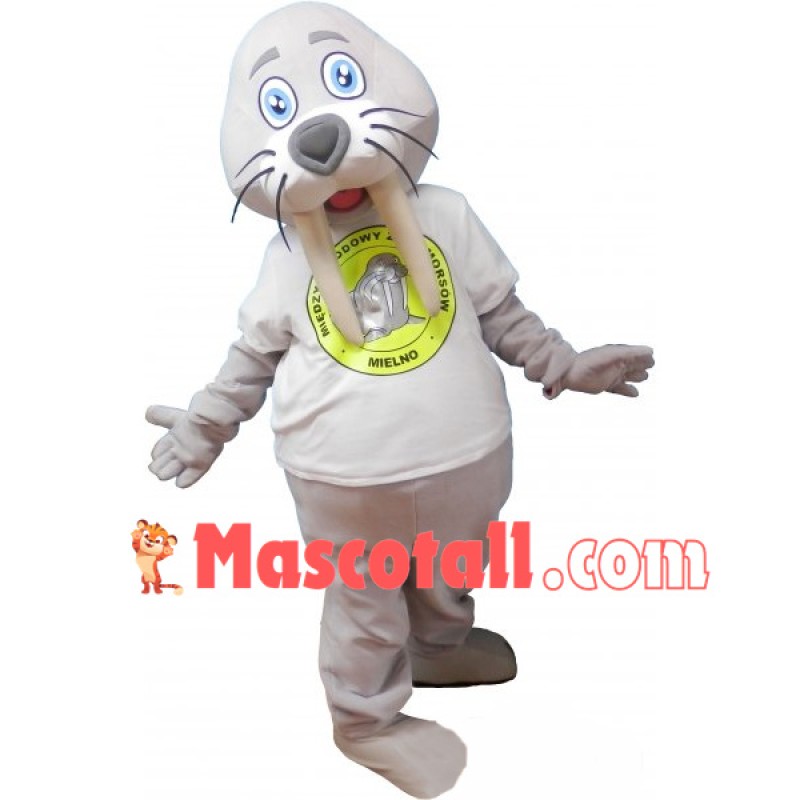 Mild Beige Walrus Adult Mascot Costume