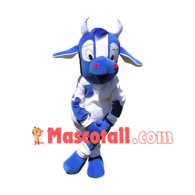 Cross-legged The Blue Calf Player Mascot Costume