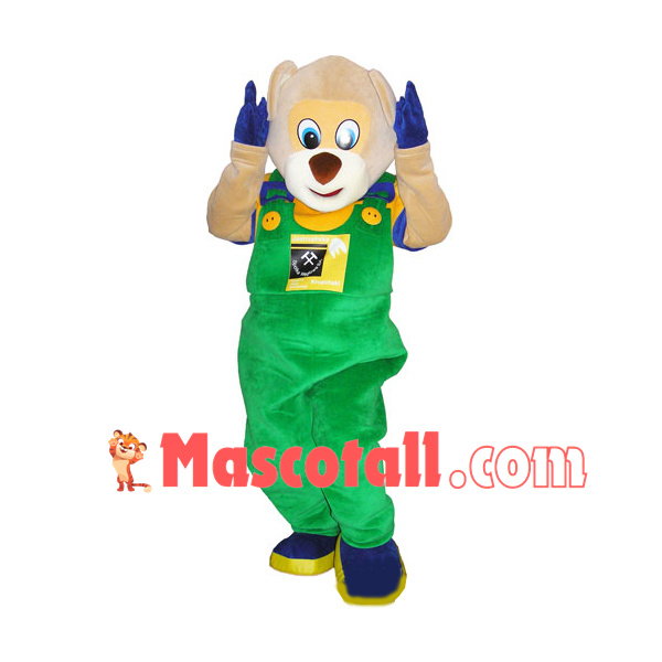 Distressed Dog In The Adjustable Overalls Mascot Costume