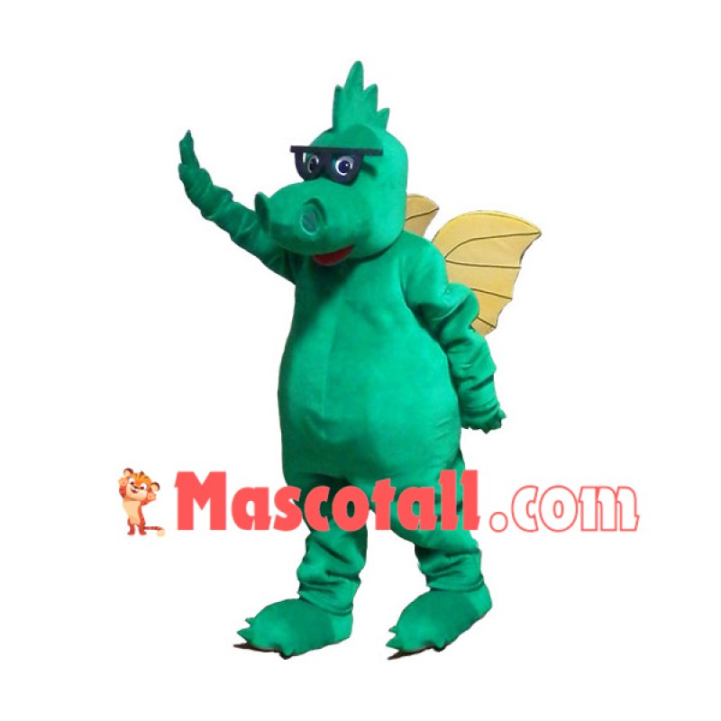 Smart Flying Dragon With Glasses Mascot Costume