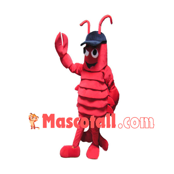 Stacked Lobster Wearing Baseball Cap Mascot Costume