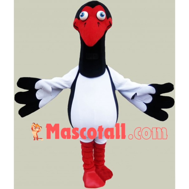 Flying Red-billed Crane Mascot Soft Costume