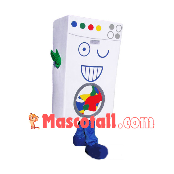 White Smart Drum Washing Machine Mascot Costume