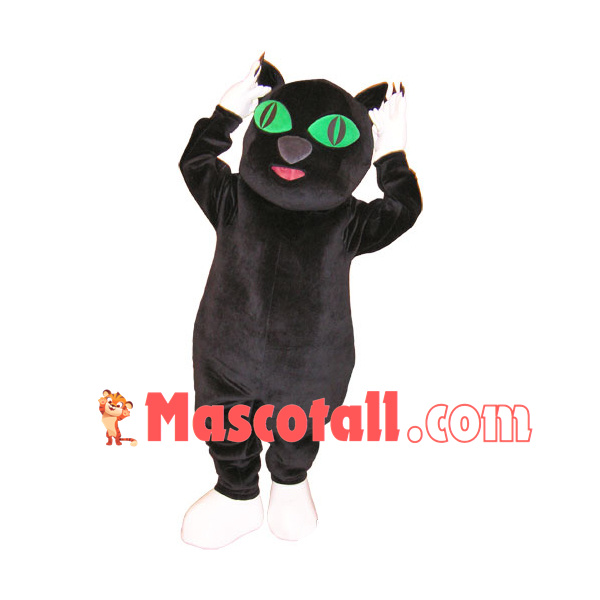 Upset Green-eyed Cat Mascot Costume
