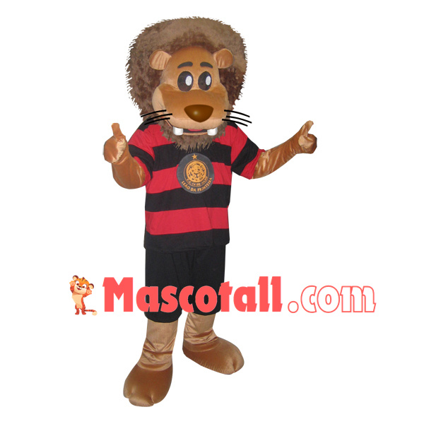 Peaceful Lion With Flattened Teeth Mascot Costume