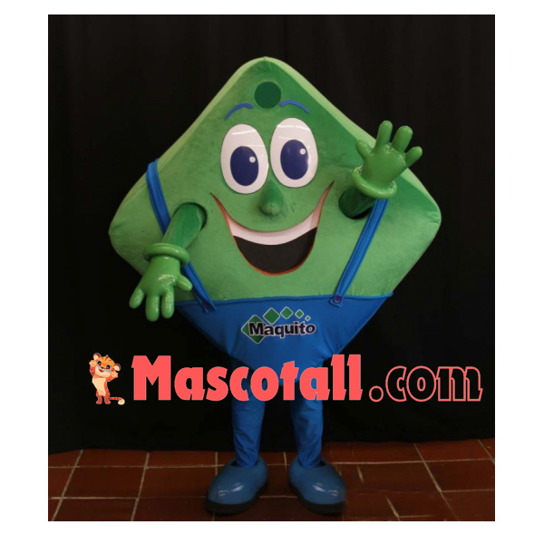Green Square Billboard Cartoon Mascot Costume