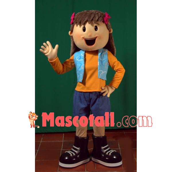 Outdoor Sports Girl With Hairpins Mascot Costume