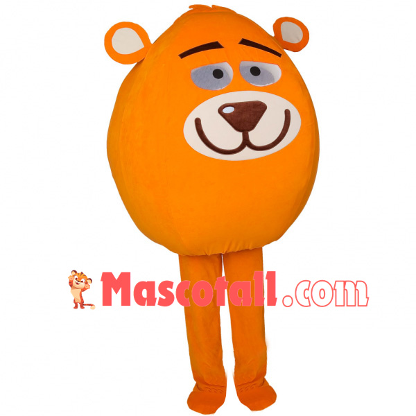 Smiling Cartoon Round Bear Mascot Costume