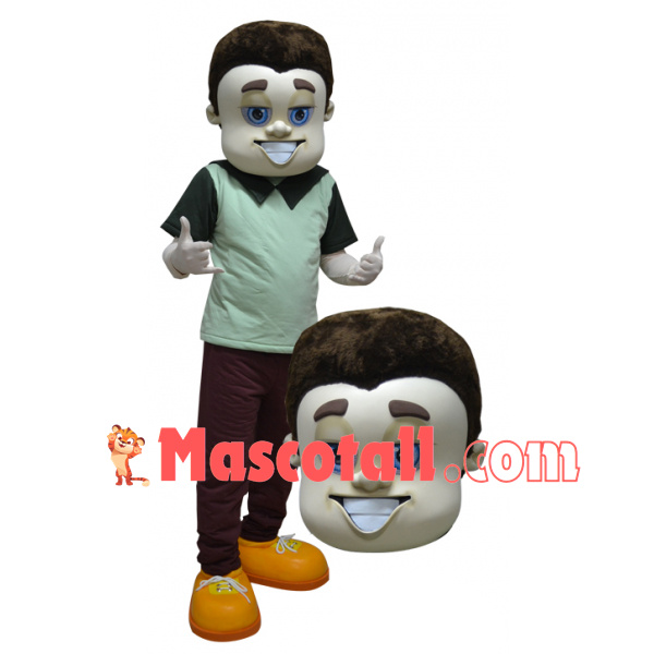 The Smiling Blue-eyed Man Mascot Costume