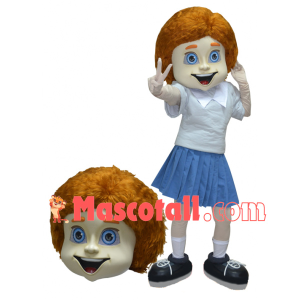 Energetic The Short Hair Girl Mascot Costume