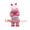 Baby Pink Hippo Wearing Diapers Mascot Costume