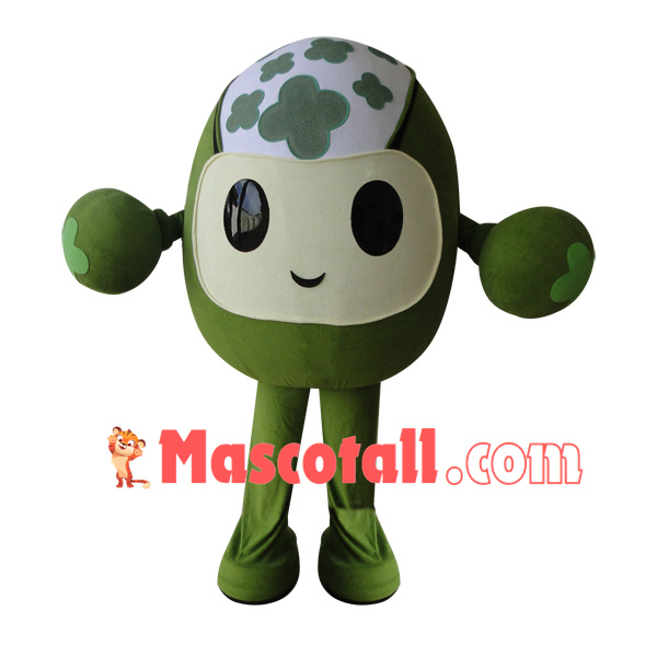 Cartoon Boxer With Four Leaf Clover Print Mascot Costume