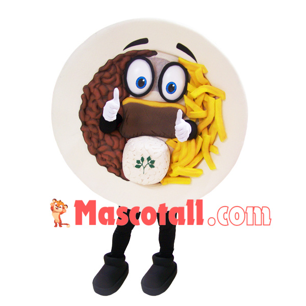 Plate of Low-calorie Diet Meal Mascot Costume