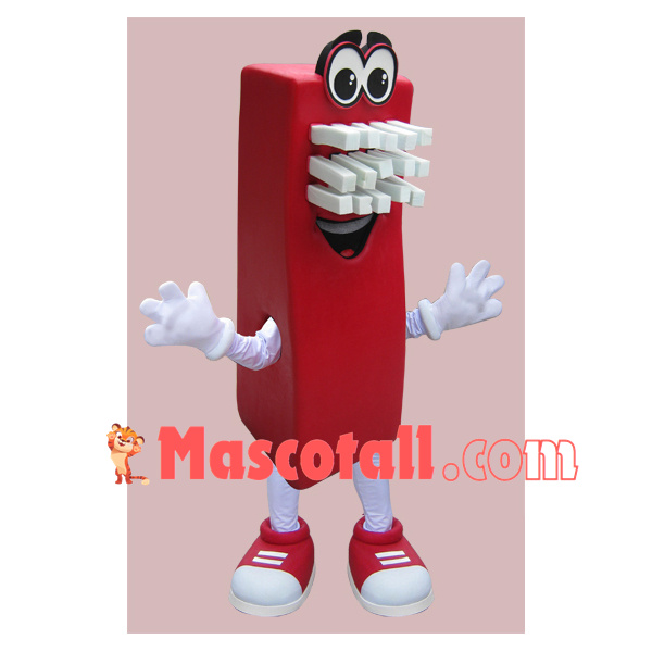 Soft Red Toothbrush Cartoon Mascot Costume