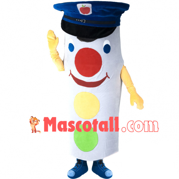 Cartoon Traffic Light Wearing Cap Mascot Costume