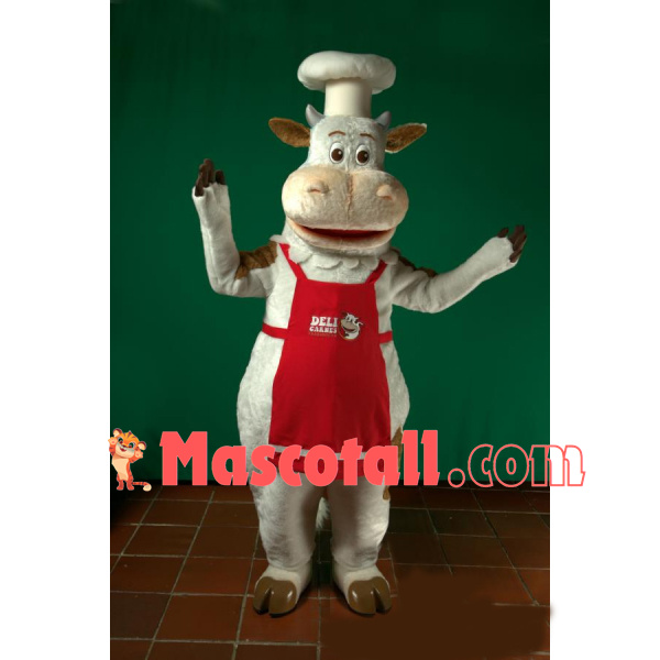 Cow Dessert Chef of Western Restaurant Mascot Costume