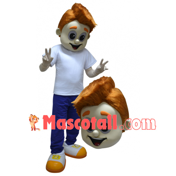 Sunny Boy With Handsome Hairstyle Mascot Costume