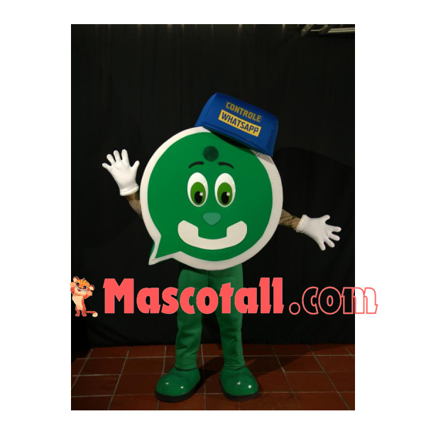 Green Logo of Communication Software Mascot Costume