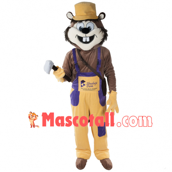 Hardworking Miner Squirrel Mascot Costume