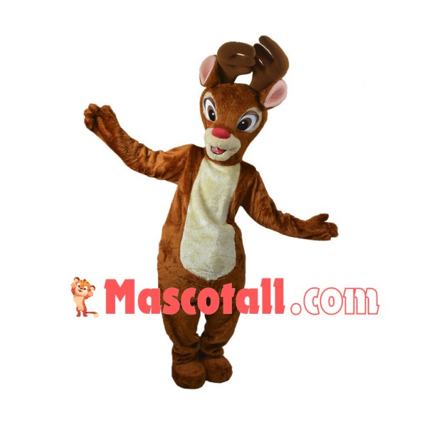 Brown Thin Jungle Moose Mascot Costume