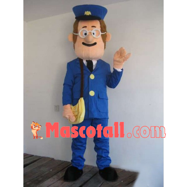 Conscientious Postman Carrying Letter Bag Mascot Costume