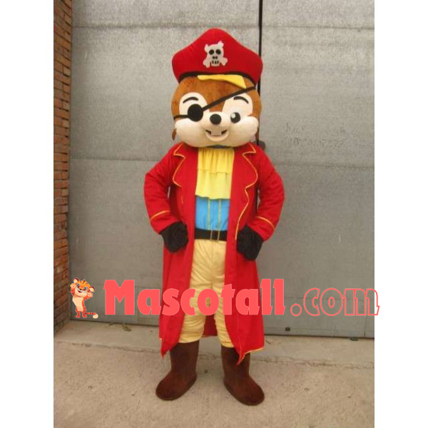 One-eyed Pirate Squirrel Mascot Costume
