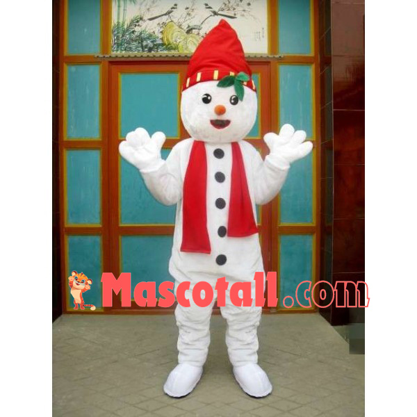 Christmas Party Buttons Snowman Mascot Costume