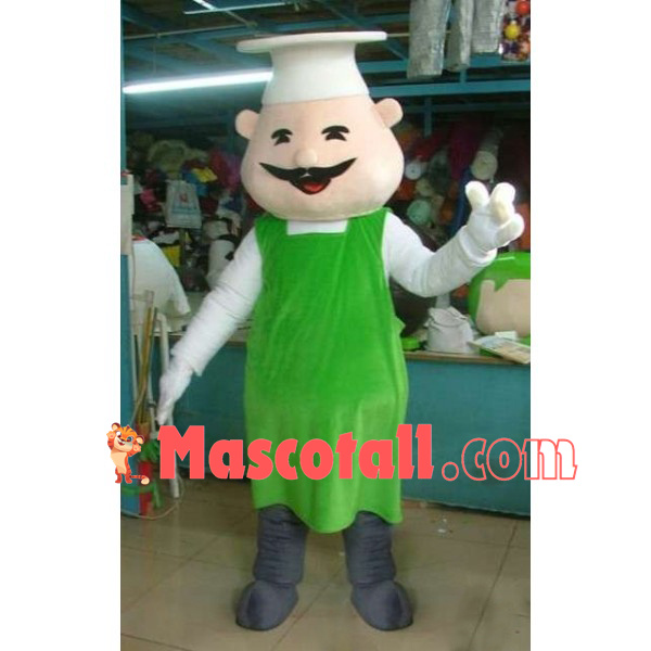 Fat Chef With Smiley Face Mascot Costume
