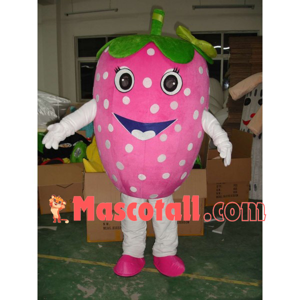 Crossbred Pink Strawberry Cartoon Mascot Costume