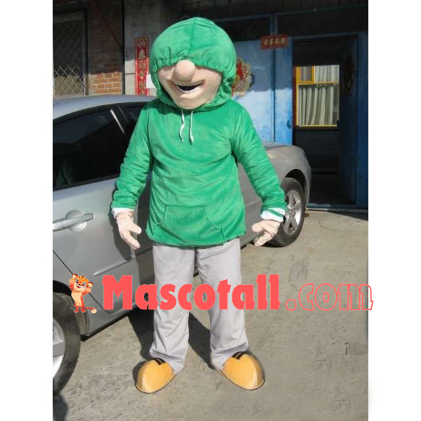 Street Man Wearing Hooded Jacket Mascot Costume